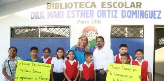 Inauguró Maki Ortiz una biblioteca y cuatro pavimentaciones.