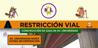 Anuncian restricciones vial por construcción de Garza en Av. Universidad