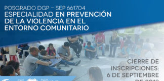 Convocan a inscribirse a la especialidad en Prevención de la violencia comunitaria