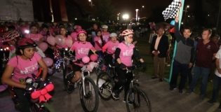 Con “rodada rosa”, celebran Alcalde Mario López y Marsella Huerta “Día Internacional de la Mujer”
