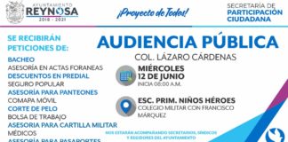 AUDIENCIA PUBLICA, HOY A LAS 10 AM.EN ESC,PRIMARIA NIÑOS HÉROES, COL LÁZARO CÁRDENAS.