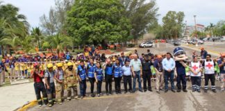 Realizan simulacro de incendio en la UAT Campus Tampico.