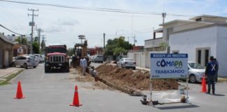 Inicia COMAPA reparación de caído en la colonia Anzaldúas.