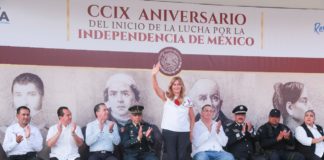 Presidió Maki Ortiz Domínguez Desfile Conmemorativo de la Independencia de México.