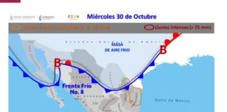Causará frente frío número 8 notable descenso de temperaturas