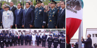 Rinden honores a la Bandera Nacional tras el 109 aniversario del Inicio de la Revolución Mexicana