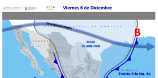 Anuncia Protección Civil descenso de temperaturas por llegada de frentes fríos 20 y 21