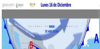 Alerta PCyB de Reynosa,por arribo de frente frío #23 la tarde noche de este lunes