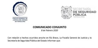 COMUNICADO CONJUNTO 8 de Febrero 2020