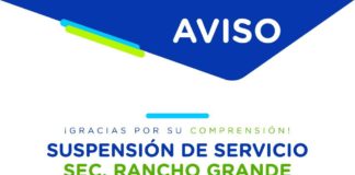 Suspensión de abasto a sector Rancho Grande