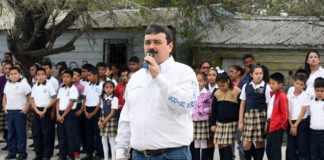 ENTREGA ALCALDE COMEDOR ESCOLAR, EN PRIMARIA JUAN B.TIJERINA,EN INFONAVIT LA PAZ.