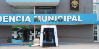 Instala Gobierno de Río Bravo túneles sanitizantes.