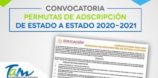 Convocatoria de Permutas de Adscripción de Estado a Estado 2020-2021