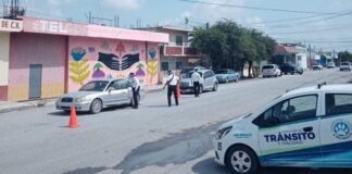 ELEMENTOS DEL DEPARTAMENTO DE TRANSITO Y VIALIDAD DEL MUNICIPIO DE RÍO BRAVO,IMPLEMENTAN FILTROS.