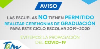No están permitidas Ceremonias de Graduación para este ciclo escolar 2019 – 2020