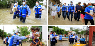 Recorre Gobernador colonias afectadas por inundaciones en Reynosa