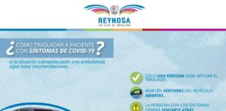 Traslado correcto de una persona con síntomas de COVID-19