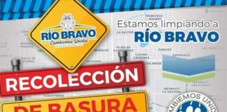 El Gobierno Municipal de Río Bravo informa las rutas de recolección de basura para este lunes 17 de agosto, primer turno.