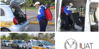 Colabora UAT en campaña de sanitización de transporte público