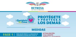 Continúa vigencia de Fase 1 en Reynosa