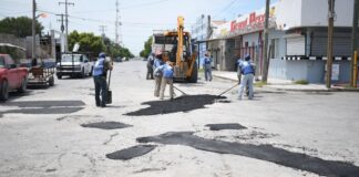 Siguen los trabajos de bacheo por parte del Gobierno Municipal de Rio Bravo