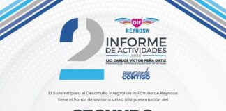 SISTEMA DIF REYNOSA INVITA A LA PRESENTACIÓN DEL SEGUNDO INFORME DE ACTIVIDADES 2020