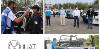 Colabora UAT en la sanitización de patrullas de la policía estatal