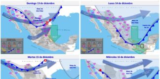 Pronostican arribo de frente frío #20 para este domingo 13