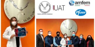 Otorgan Pfizer y AMFEM diploma de excelencia a estudiante de la UAT