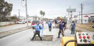 Siguen vigentes las acciones de bacheo por parte del Gobierno de Río Bravo