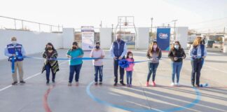 Entrega Sanmiguel cancha polivalente a los habitantes de colonia El Progreso