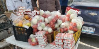 Entrega Municipio fruta en la colonia Generación 2000