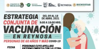 Programa Nacional de Vacunación COVID-19 PERSONAS DE 60 AÑOS Y MAS,EN REYNOSA TAM.