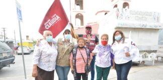 Con gran jubilo reciben a Claudia Hernández, en su visita a la plaza 21 de Marzo de la colonia lic. Benito Juárez