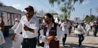 Claudia Hernández,recorre las colonias Arboledas de la Juárez, Oasis y Arcoiris