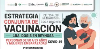 Inicia martes 25 vacunación para adultos de 50-59 y embarazadas