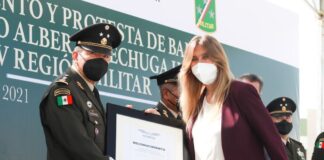 Participó Maki Ortiz en Toma de Protesta del Gral. Pablo A. Lechuga H. como Comandante de IV Región Militar