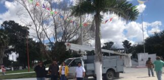 REHABILITA GOBIERNO MUNICIPAL, ALUMBRADO PUBLICO EN SANTA APOLONIA