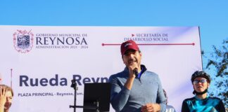 Encabeza el Alcalde Carlos Peña Ortiz rodada de bicicletas, refrendando su interés de una ciudad libre de adicciones.