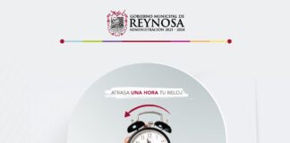 Cambio de horario toca a Reynosa hasta el próximo 7 de noviembre