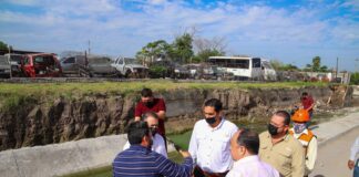 Supervisa Alcalde Carlos Peña Ortiz avance de emisor, colector y rehabilitación de pluvial.