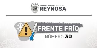 Arribará a Reynosa frente frío número 30