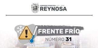 Arribará frente frío número 31 a esta región.