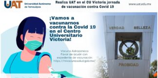 Realiza UAT en el CU Victoria jornada de vacunación contra Covid 19