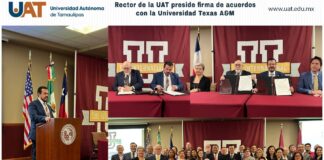 Rector de la UAT preside firma de acuerdos con la Universidad Texas A&M