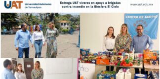Entrega UAT víveres en apoyo a brigadas contra incendio en Biosfera El Cielo