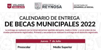 Becas nivel Preescolar y Medio Superior, para jueves 7 de Julio.