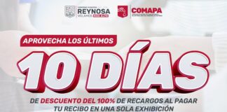Invita COMAPA Reynosa a aprovechar últimos días de descuento del 100% en recargos