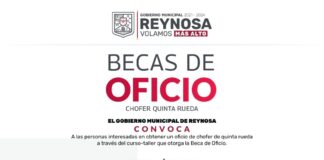 Anuncia Gobierno de Reynosa Becas de Oficio para chofer de 5ta rueda
