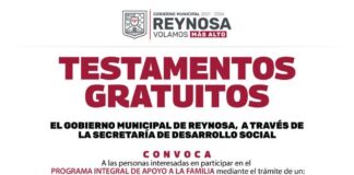 Inicia Gobierno de Reynosa recepción de solicitudes del programa de Testamento Gratuito